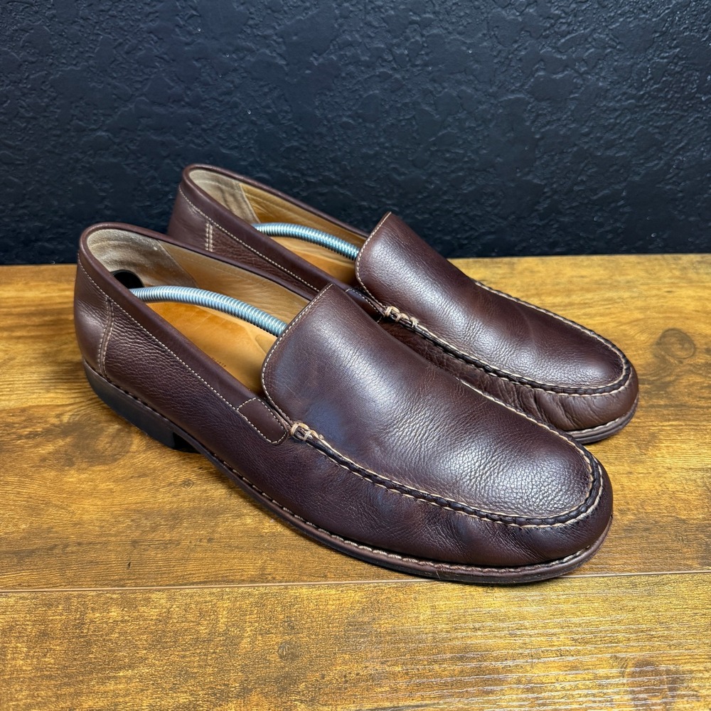 Johnston & Murphy 20-7278 Brown Tumbled Leather Loafers Mens Size 12M